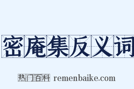 密庵集反义词是什么意思的图片